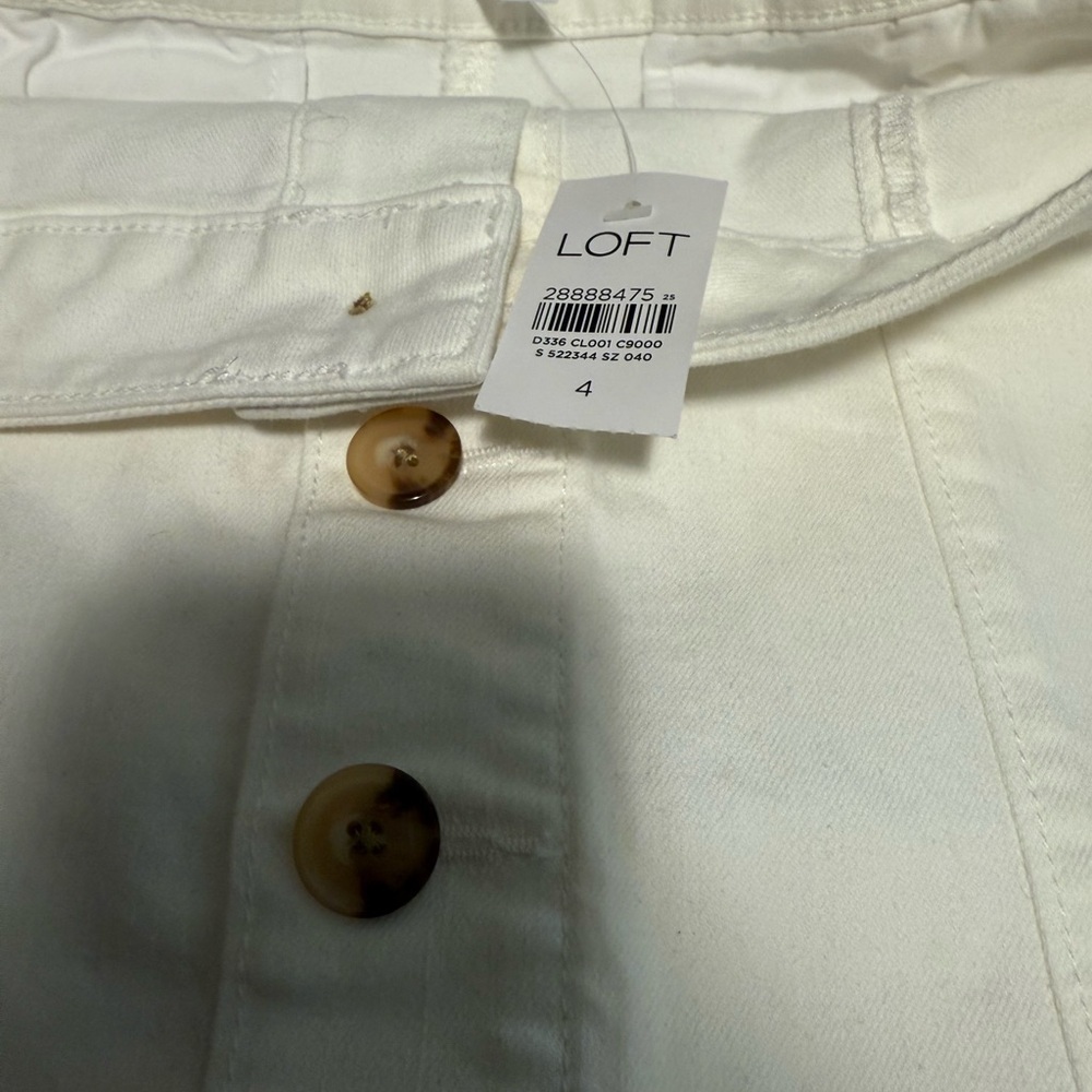 LOFT White Button-Front Mini Skirt - Picture 3 of 4